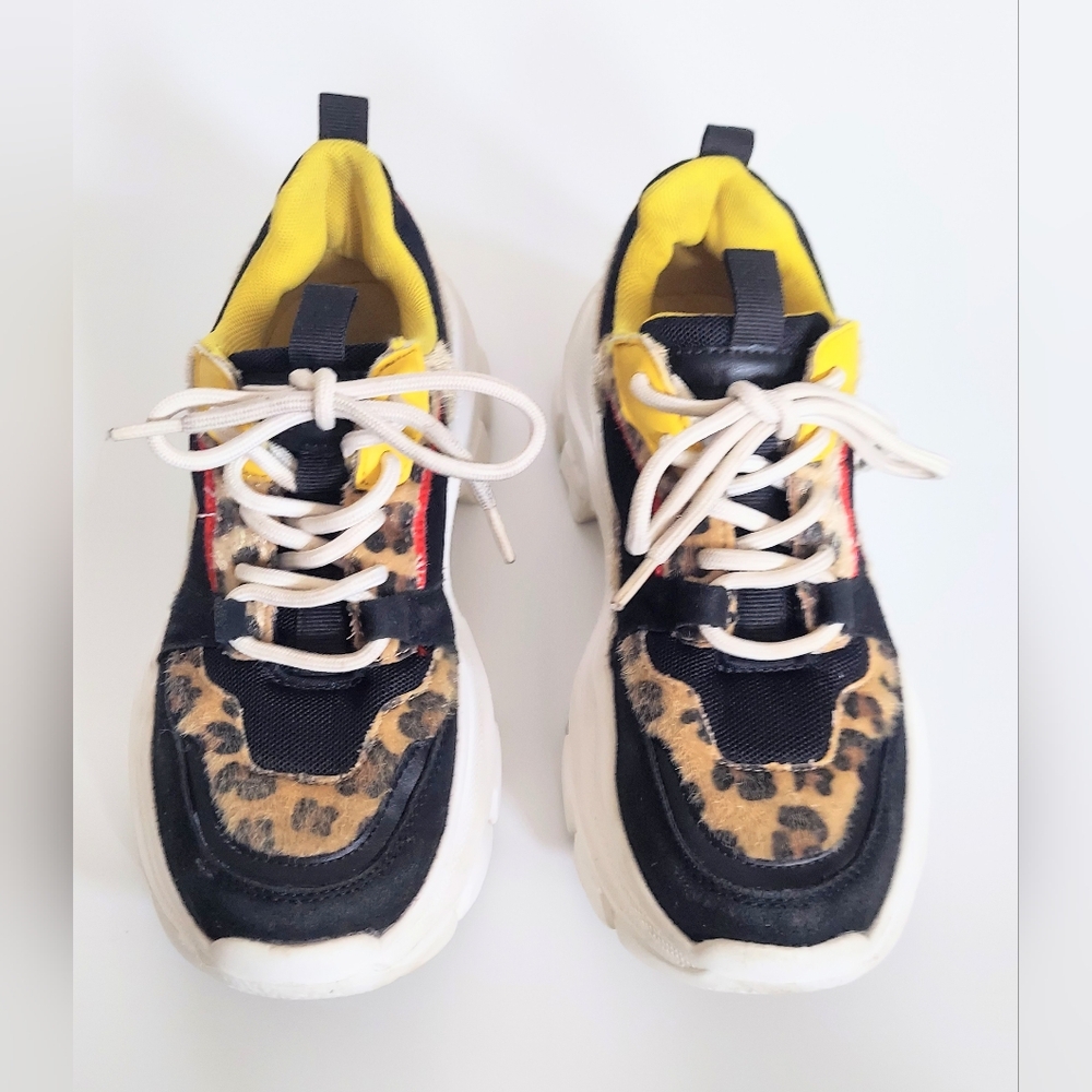 Berness Women’s Size 7 Leopard Print Platform Sneakers - Picture 2 of 8